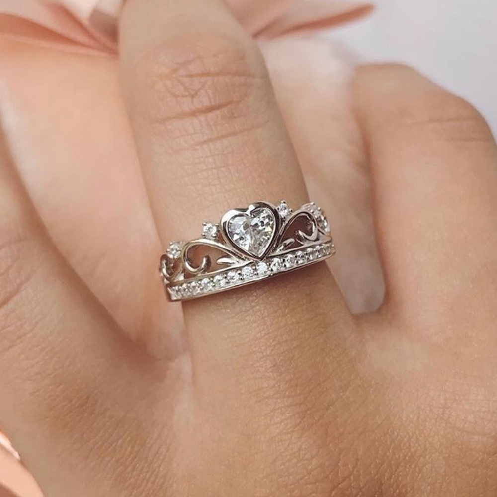 Crown sterling silver ring